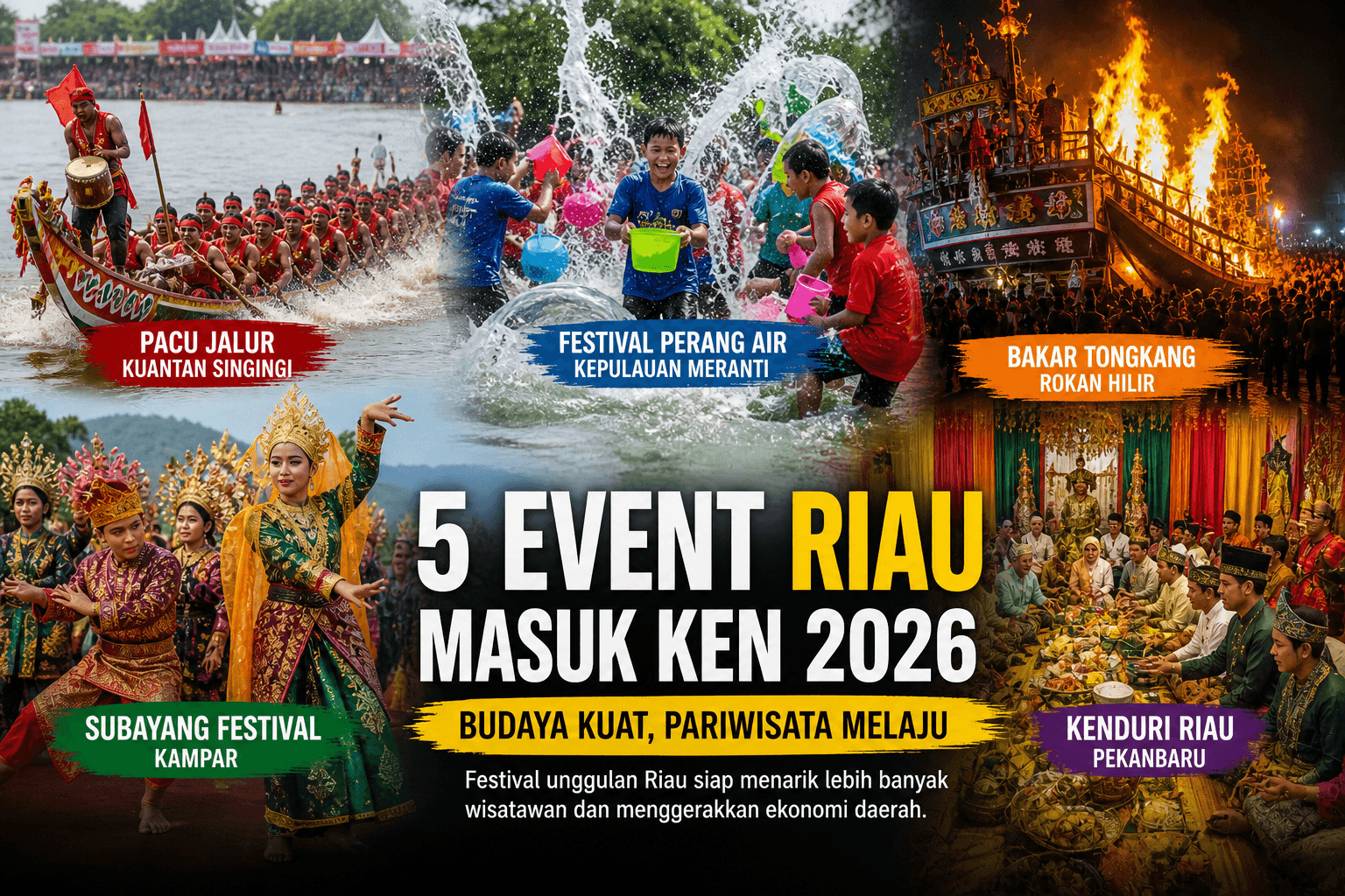 5 Event Riau Tembus KEN 2026: Dari Pacu Jalur hingga Bakar Tongkang, Siap Gaet Wisatawan